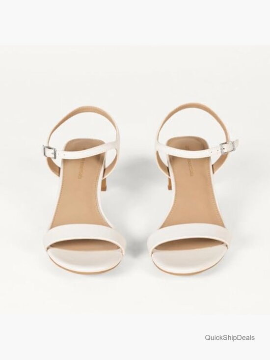 Faux Leather Ankle Strap Heeled Sandals with Memory Foam Insole main image 5